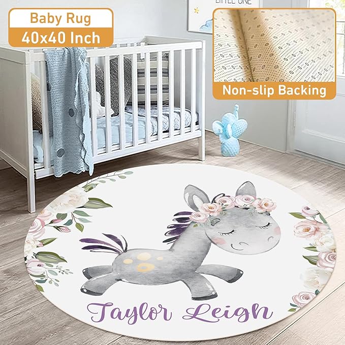 Personalized Crib Bedding Set - 4 Piece Custom Gift Donkey Crib Bed Set with Name, Soft Double Layer Blanket Set for Infant Baby Girl, Nursery Bedding Set for Toddler Boys