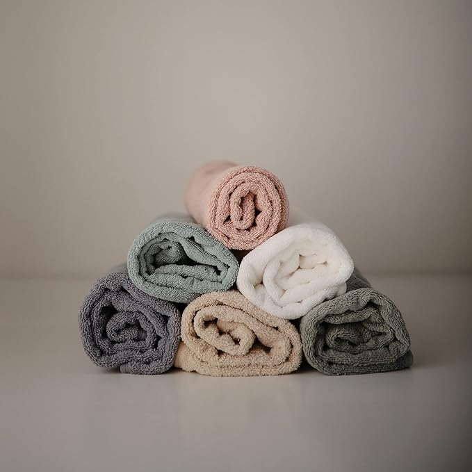 mushie Baby Hooded Towel | Organic Cotton (Sea Mist)