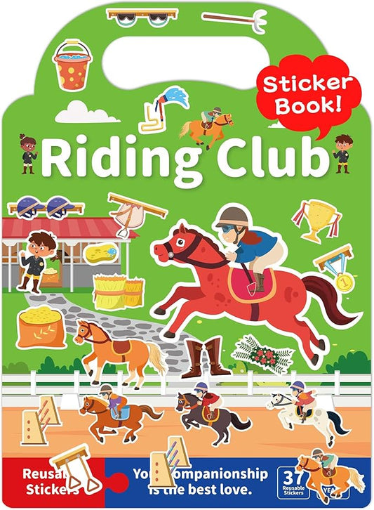 Benresive Reusable Sticker Books for Toddlers, Fun Travel Stickers for Kids, Toddler Sticker Book, Crafts Activities for Toddlers, 3 and Up Birthady Gifts - Riding