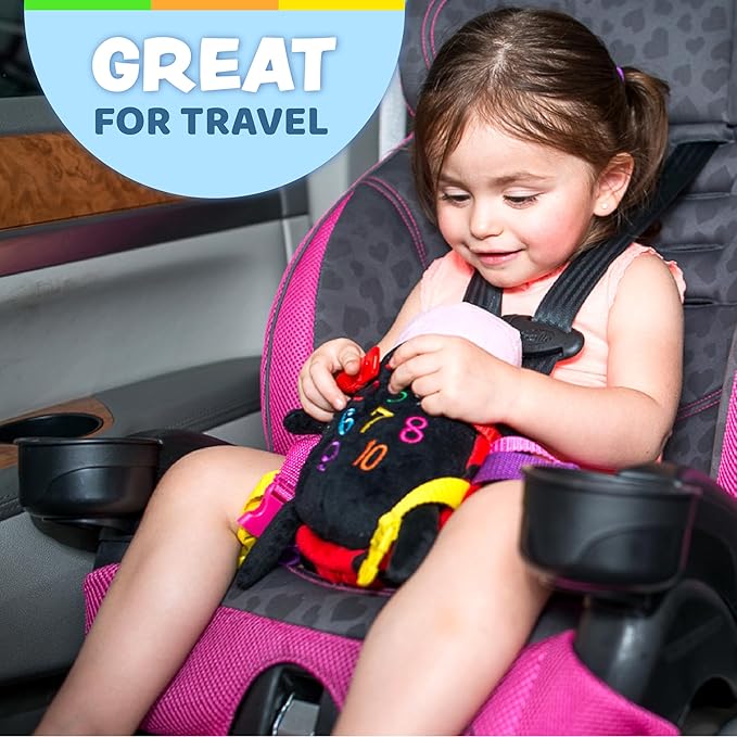 Buckle Toys - Becky Ladybug Stuffed Animal - Montessori Learning Activity Sensory Processing Toy - Develop Motor Skills and Problem Solving - Autism Sensory Toys