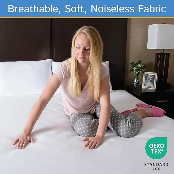 Cot Size Waterproof Mattress Protector (30" Wx75 L) - Waterproof Zippered Encasement Premium Quality Bed Cover Protects Against Dust, Allergens White