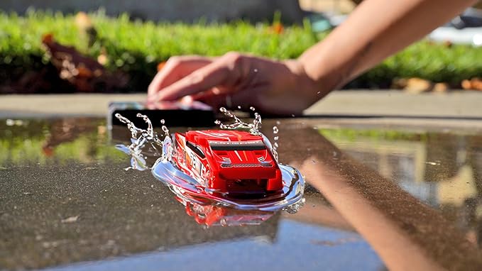 FLAT 2 FAST Original Stunt Card Racer – Flat Car Racer and Pocket Size Racecar Launcher with Built-in Button for Stunt Launching and Racing – Compact – Cobalt Blue