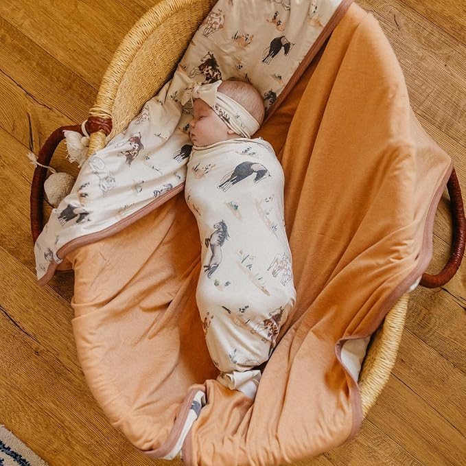 Copper Pearl Large Premium Knit Baby Swaddle Receiving Blanket Montana