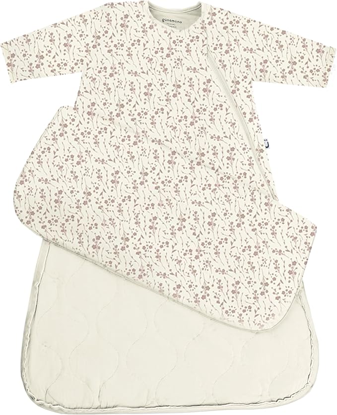 GUNAMUNA Long Sleeve Sleep Sack for Babies, Wearable Sleep Bags, Soft Rayon, 1.0 TOG, Essentials for Newborns