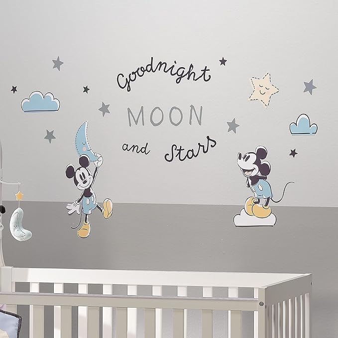 Lambs & Ivy Disney Baby Moonlight Mickey Mouse Blue/Black Wall Decals/Stickers
