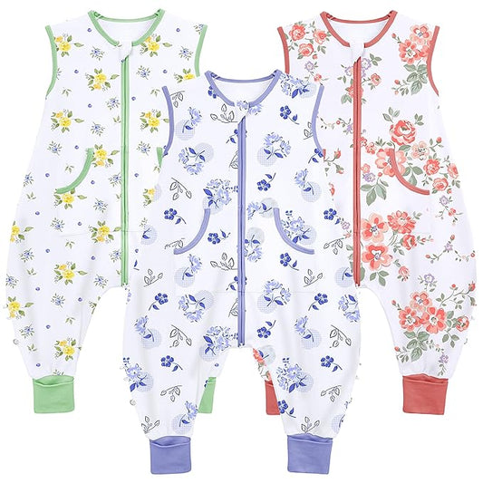 Toddler Sleep Sacks Sleep Sack 3T 4T 5T with legs Cozy comfy Baby Warable Blanket with 2-Way Zipper (3T-5T)