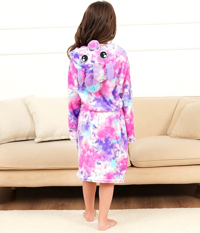 Doctor Unicorn Soft Unicorn Hooded Bathrobe Sleepwear - Unicorn Gifts for Girls