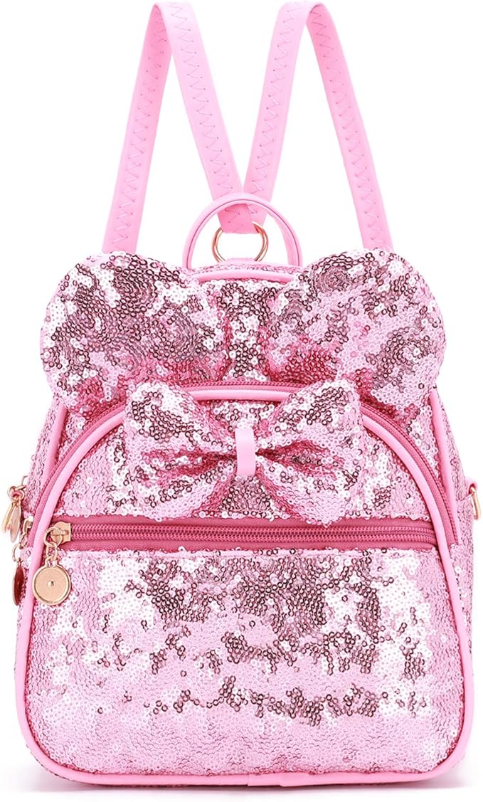 KL928 Girls Mini Backpack Bowknot Polka Dot Cute Small Daypacks Convertible Shoulder Bag Purse for Women