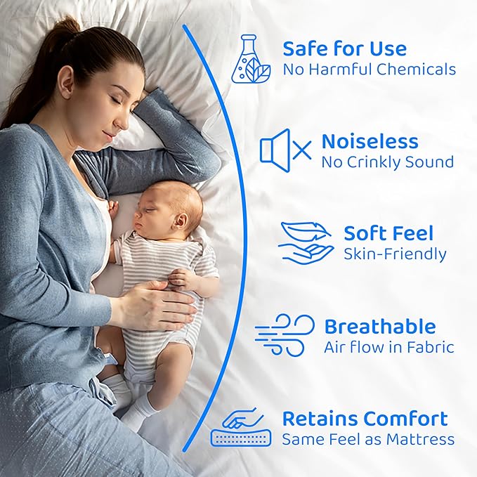CushTello™ 100% Waterproof Mattress Protector California King - 180gsm Cotton Blend Cal King Mattress Protector Waterproof - Noiseless, Soft & Breathable Cal-King Bed Cover - Machine Washable