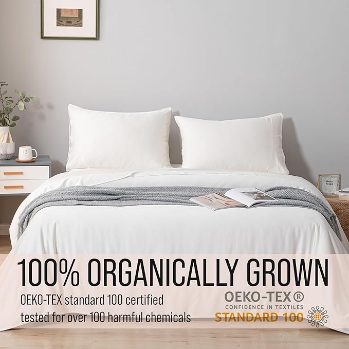 Bella Coterie Luxury Bamboo Viscose King Size Fitted Sheet | 100% Organically Grown | Ultra Soft | Cooling for Hot Sleepers | 18" Deep Pocket [Ivory]
