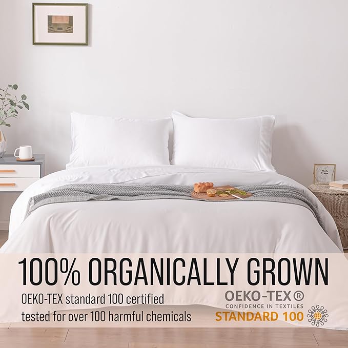 Bella Coterie Luxury Bamboo Viscose Cal King Size Fitted Sheet | 100% Organically Grown | Ultra Soft | Cooling for Hot Sleepers | 18" Deep Pocket [White]