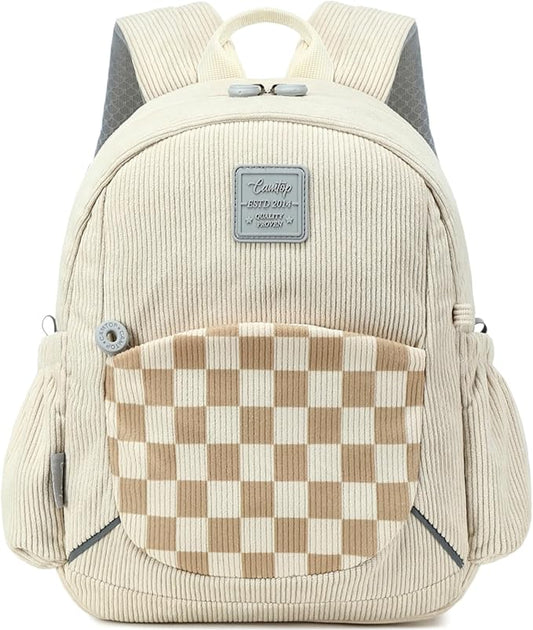 CAMTOP Toddler Backpack for Boys Girls 2-4, Kids Backpacks for Kindergarten Preschool, 12" H Small Bookbag for Daycare Travel (Beige, 12''- Not fit A4 folder)