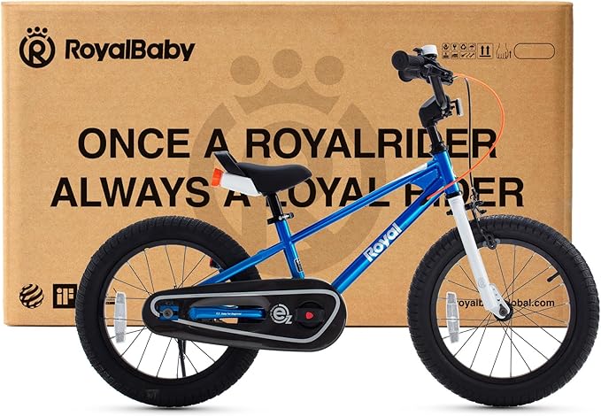 RoyalBaby Kids Bike Freestyle Classic & EZ Balance Pedal Switchable Bicycle, 12 14 16 18 Inch, 3-10 Years Toddler to Big Kids