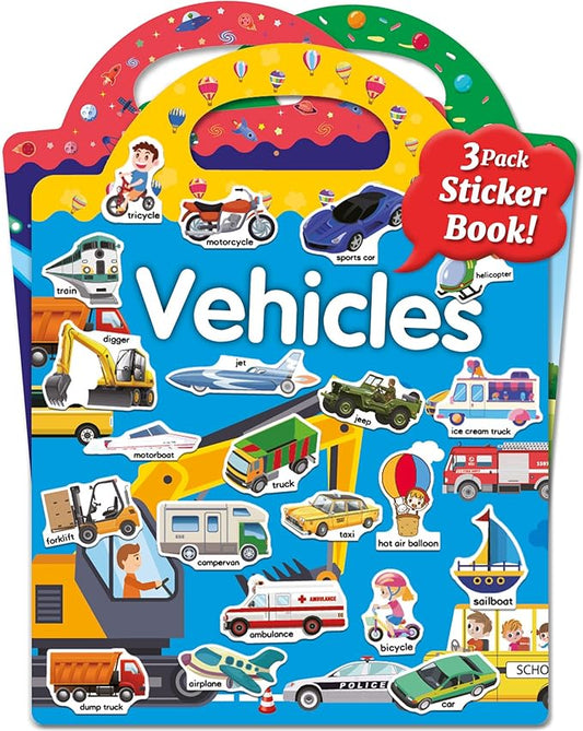 Benresive Reusable Sticker Books for Kids 2-4, Sticker Books for Toddlers 1-3 2-4, Toddler Travel Toys Activities Crafts Gifts