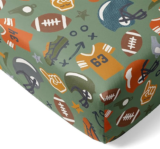 Little Sleepies Baby Crib Sheets, Buttery Soft Viscose from Bamboo Crib Sheets for Boys & Girls, Toddler Bed Sheet, Standard Crib Mattress Sheet, Super Stretchy & Elasticized (Touchdown Time)