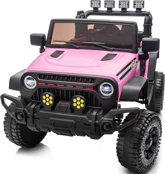 24V Kids Ride on Car, Kids Electric Vehicles Car Ride on Toy Truck for Toddlers 3-5 w/Remote Control, 400W Motor - Light Pink
