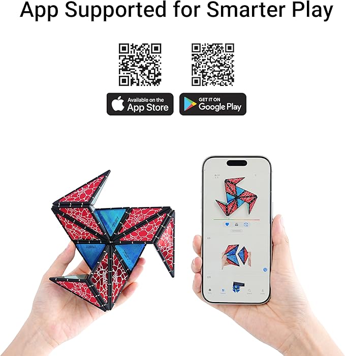 TOSY Magnet Pyramid Stone - 1 Cube Transforms into 1 Billion Shapes, 14 pcs (12 Puzzle pcs and 2 Spinners), 243 Magnets, Christmas Stocking Stuffers Gift for Kids, Creative Puzzle STEM Toy, 3-Pack