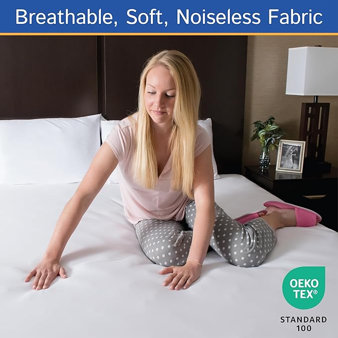 California King Size Mattress Protector Bed Bug Waterproof Zippered Cover - Hypoallergenic Premium Quality Encasement Protects Against Liquids, Dust - Breathable, Noiseless Fabric