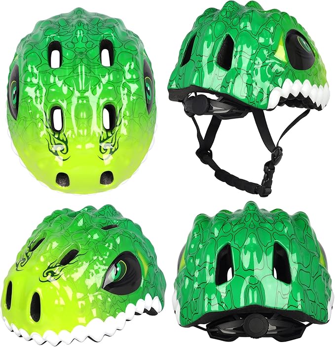 Toddler Kids Bike Helmet,3D Dinosaur Helmets for Boys Girls Infant/Baby to Children 1/2/3/4/5/6/7/8 Years Old Lightweight Adjustable Multi-Sports Bicycle Scooter Skateboard Skating Cycling