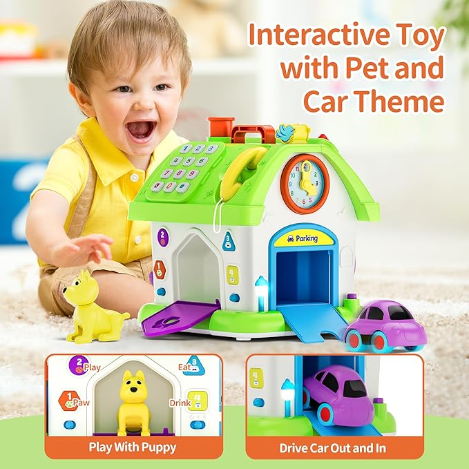 Montessori Toy for 1 Year Old Girl Boy Gifts, Musical Baby Toy 9-12-18 Month, Bilingual Educational Toddler Toy Age 1-2, First Birthday Gift for 1 Year Old Girl Boy (Green)