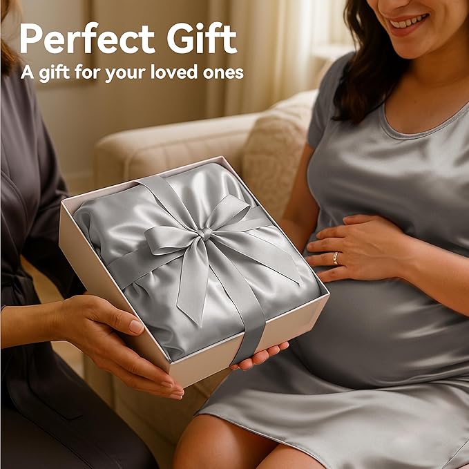 Pro Goleem Satin Soft Crib Sheet Great for Baby with Sensitive Hair Silky Baby Sheet Gray Unisex 52’’x28’’x8’’ Fitted Sheet
