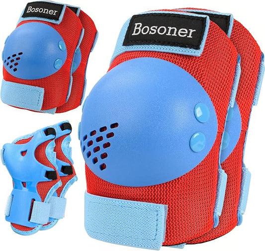 BOSONER Kids/Youth Knee Pad Elbow Pads for Roller Skates Cycling BMX Bike Skateboard Inline Rollerblading, Skating Skatings Scooter Riding Sports