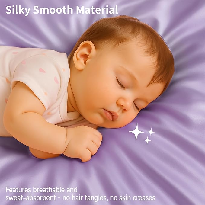 Satin Bassinet Sheet, Great for Baby Hair, Soft Silk Feeling Sheet for Rectangle Cradle Bassinet Mattress Pad, for Girls Gift Newborn and Infant(Purple)