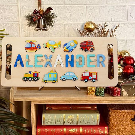 Name Puzzle for Kids Personalized, Custom Baby Name Puzzle, Customized Birthday Gifts for Boys and Girls, Personalized Baby Wooden Learning Toys