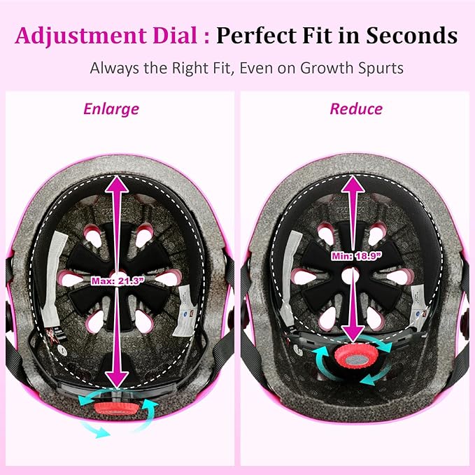 KAMUGO Kids Adjustable Helmet, Suitable for Toddler Kids Ages 2-14 Boys Girls, Multi-Sport Safety Cycling Skating Scooter Helmet