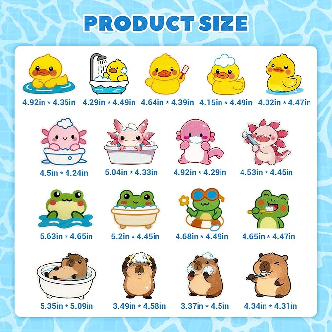 UNEEDE Kids Bathtub Mat with 17PCS Non Slip Bathtub Stickers, Non Slip Shower Mat for Toddlers, Washable Anti Slip Tub Surface, Soft Rubber Mat for Bathtub Shower, Waterproof Bathtub Essentials