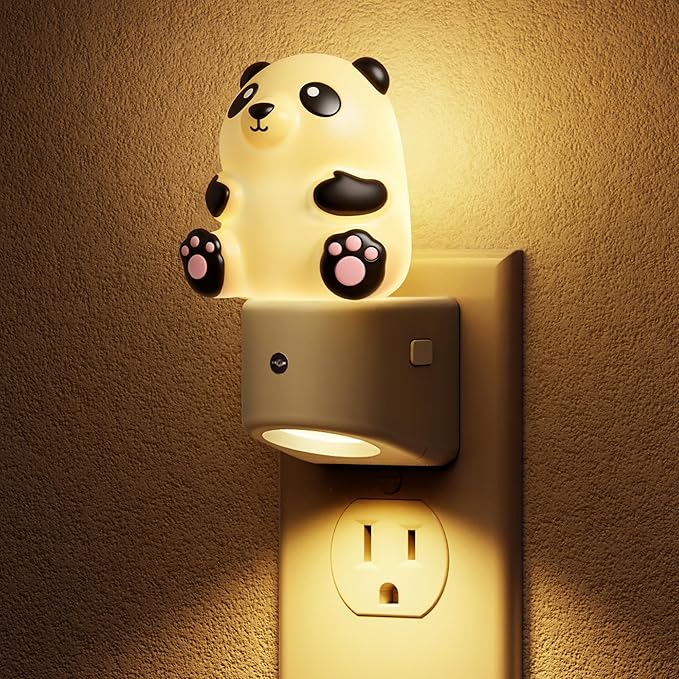 L LOHAS LED Night Light for Kids, 3D Panda Night Light Plug in, Dusk to Dawn Nursery Night Lights, RGB+Soft White 3000K, 3 Lighting Modes, Room Decor, Children