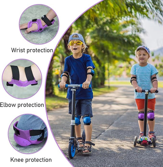 PAPAISON Kids/Youth Knee Pad, Elbow Pads & Wrist Guards for Inline Skating Bike Cycling Skateboard Scooter, 3 in 1 Protective Gear Set for Girls Boys Adult