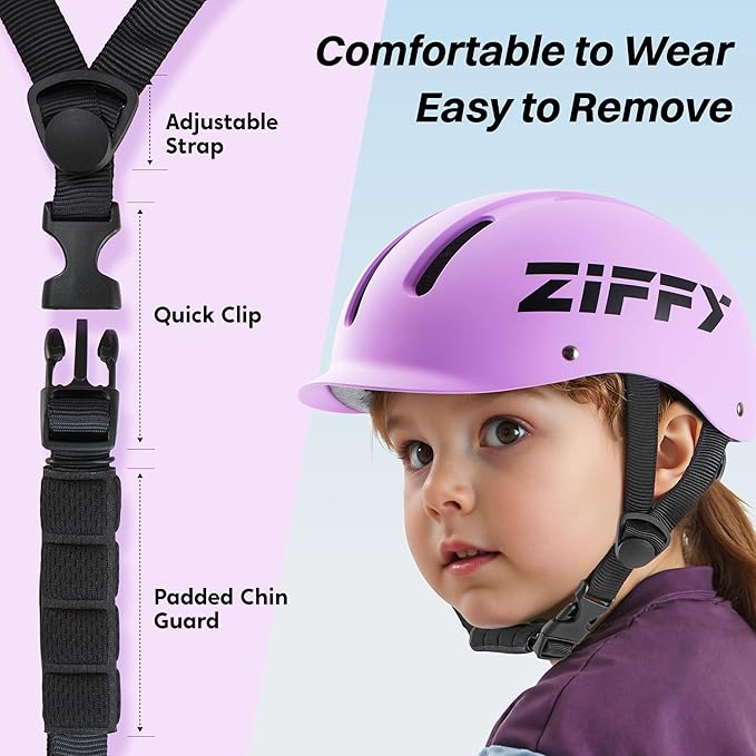 ZIFFY Kids/Toddler Bike Helmet, Adjustable, Lightweight, Safety Certified Scooter Helmet for Boys & Girls with Washable Inner Lining, 2 Sizes, 4 Colors – Fits Toddlers to Youth by Jova