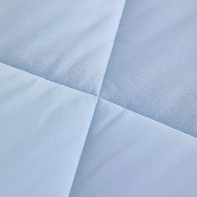 FLXXIE 5 Pieces Toddler Bedding Set, Soft and Breathable Microfiber Crib Sheet Set, Includes Quilted Comforter, Flat Top Sheet, Fitted Sheet, Envelope Pillow Case for Boys and Girls, Aqua