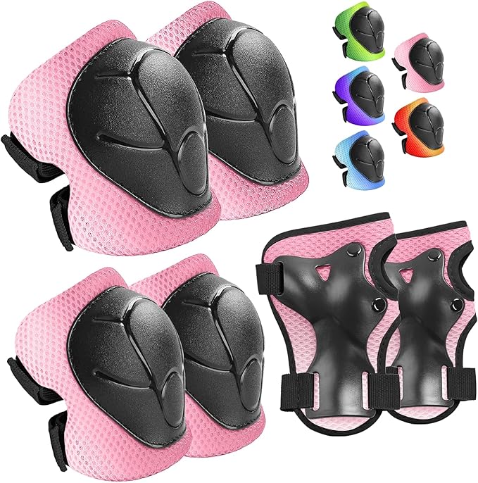 Kids Protective Gear Set Knee Pads for Kids 3-14 Years Toddler Knee and Elbow Pads with Wrist Guards 3 in 1 for Skating Cycling Bike Rollerblading Scooter