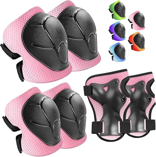 Kids Protective Gear Set Knee Pads for Kids 3-14 Years Toddler Knee and Elbow Pads with Wrist Guards 3 in 1 for Skating Cycling Bike Rollerblading Scooter