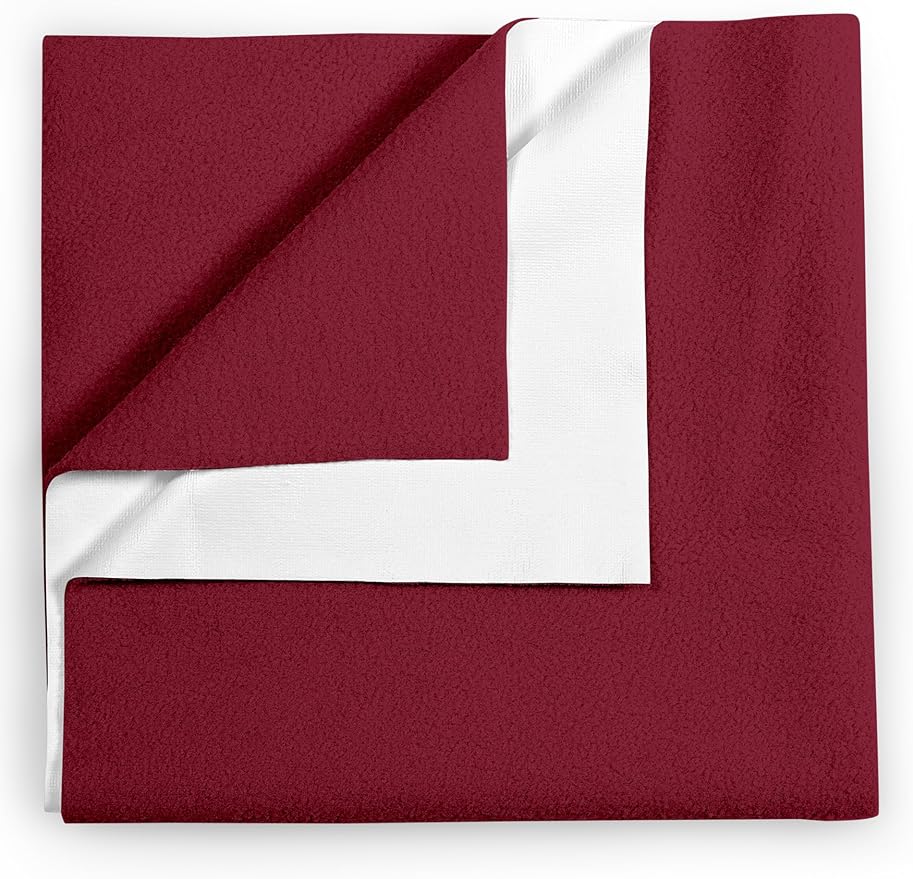 Waterproof Mattress Protector for Adults and Kids, Reusable Mattress Protector (Maroon, 29 x 39 Inch)