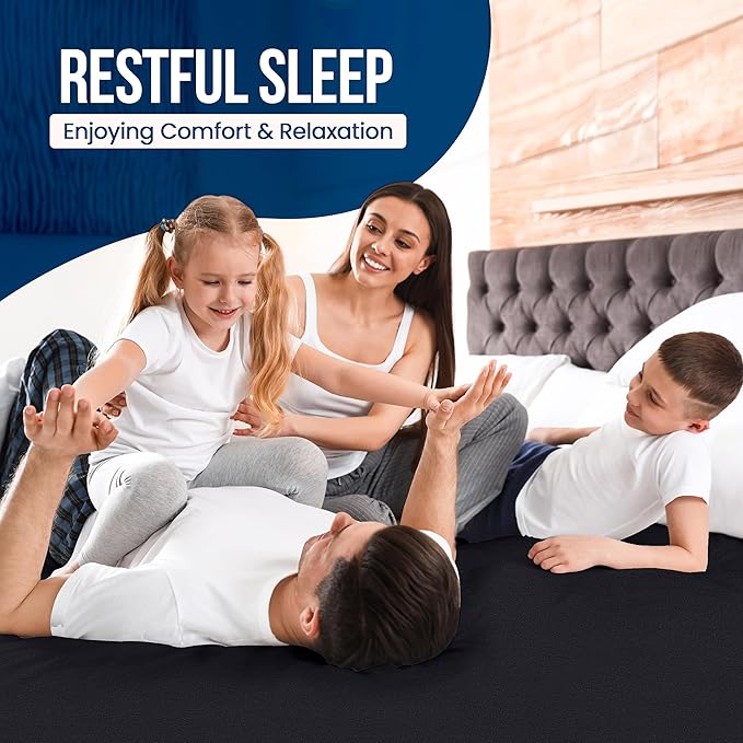Utopia Bedding Waterproof Mattress Protector Twin Size, Premium 200 GSM Terry Mattress Cover, Soft & Breathable Bed Cover, Fitted Sheet Style with Stretchable Deep Pockets 15" (Black)