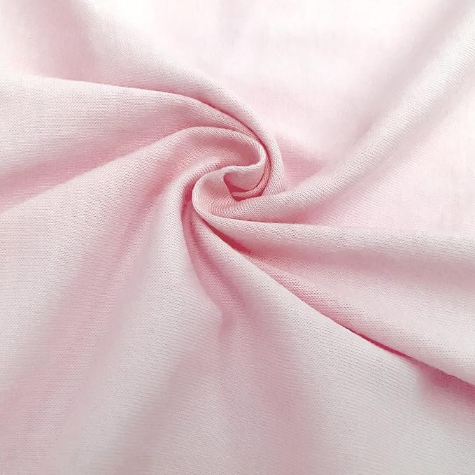 TL Care 100% Natural Cotton Jersey Knit 3-Piece Toddler Sheet Set, Pink, Soft Breathable, for Girls