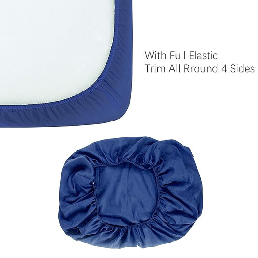 NTBAY 100% Brushed Microfiber Fitted Crib Sheet, Super Soft and Cozy 28x52 Crib Sheet for Standard Crib and Toddler Mattresses, Boys, Girls, Unisex, Navy Blue, 28x52 Inches