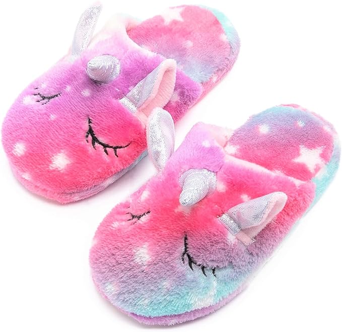Soft Unicorn Hooded Robe with Matching Slippers Headband and Blindfold for Girls