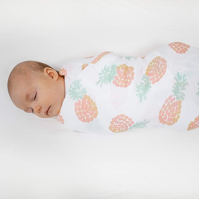 aden + anais Essentials Swaddle Blanket, Boutique Muslin Blankets for Girls & Boys, Baby Receiving Swaddles, Ideal Newborn & Infant Swaddling Set, Perfect Shower Gifts, 4 Pack, Tropicalia