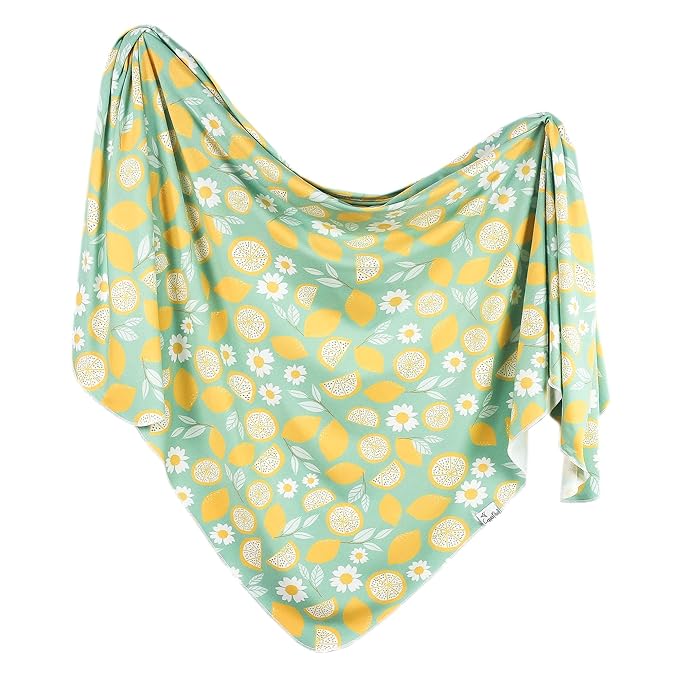 Copper Pearl Baby Swaddle Blanket - Premium Knit Baby Blanket, Large Soft Stretchy Receiving Blankets for Baby Boy and Girl, Swaddles for Newborn, Infant, and Toddler (Lemon)