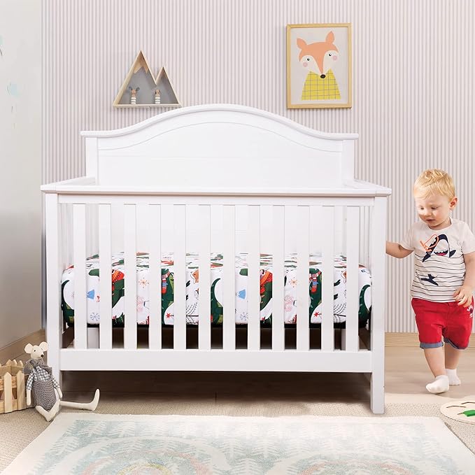 UOMNY Crib Sheet Christmas Dinosaur Fitted Crib Sheets Baby Sheet for Standard Crib and Toddler Mattresses Nursery Bedding Sheet Crib Mattress Sheets for Boys and Girls 1 Pack Space Toddler Sheet