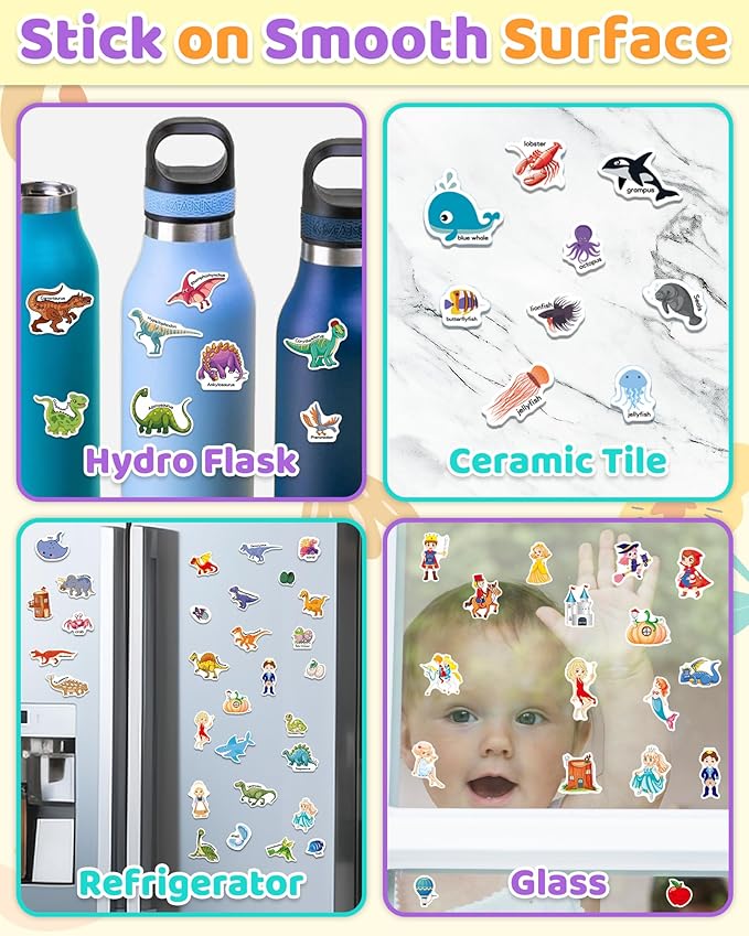 Benresive Reusable Sticker Books for Kids 2-4, Sticker Books for Toddlers 1-3 2-4, Toddler Travel Toys Activities Crafts Gifts