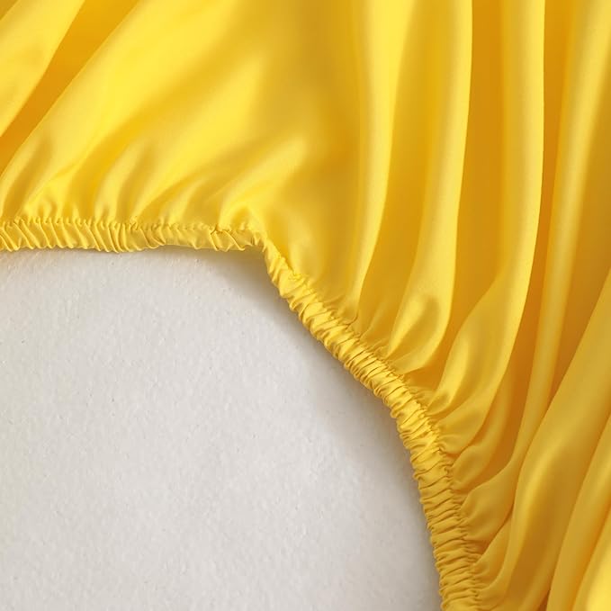 FLXXIE 2 Pack Microfiber Fitted Crib Sheets, Super Soft and Cozy Toddler Fitted Sheets for Standard Crib and Toddler Mattresses, 28x52, Yellow