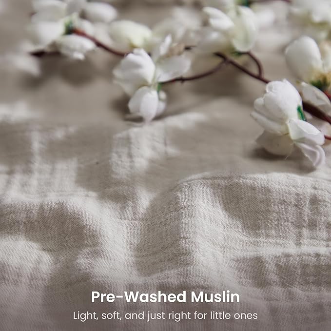 Bioweaves Organic Cotton Muslin Bassinet Sheet, GOTS Certified Extra Soft Fitted Sheet, Universal Fit for Oval Baby Bassinet Mattresses, 33" x 17", 4 Inch Pocket, Wind Chime