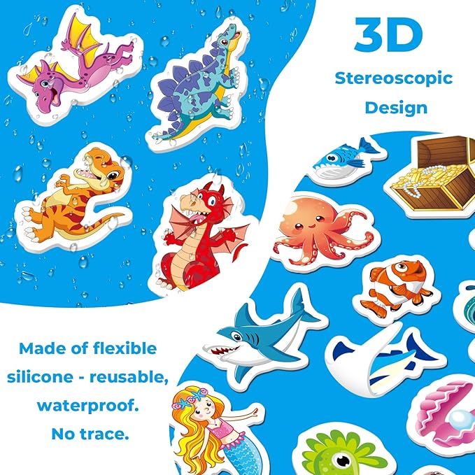 Kalysky 6Pcs Reusable Sticker Book, Jelly Sticker Books for Kids Ages 3-5, Cute Sticker Books for Toddlers 2-4 Years, Sticker Activity Book for Girl Boy
