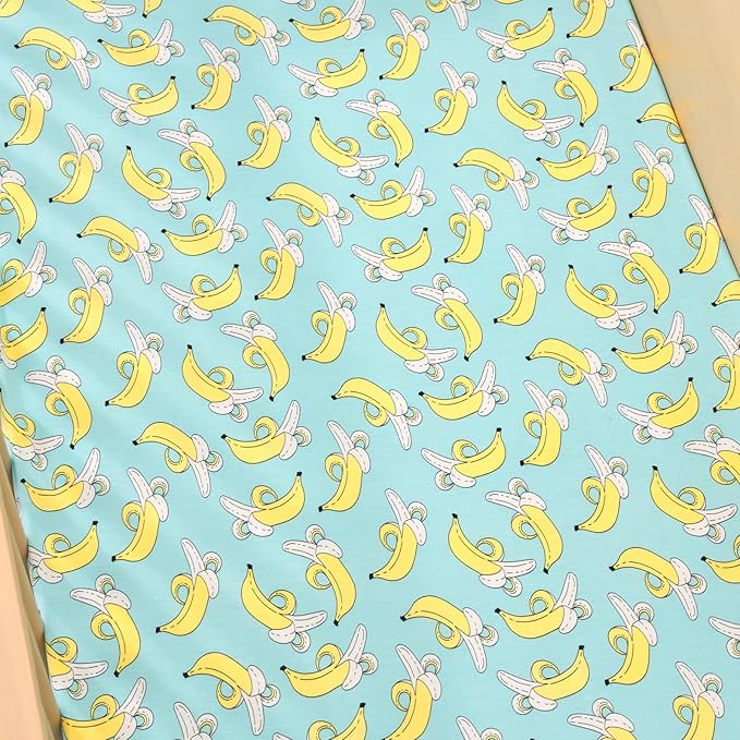 Little Sleepies Baby Crib Sheets, Buttery Soft Viscose from Bamboo Crib Sheets for Boys & Girls, Toddler Bed Sheet, Standard Crib Mattress Sheet, Super Stretchy & Elasticized (Bananas)