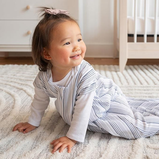 HALO SleepSack, 100% Cotton Wearable Blanket, Swaddle Transition Sleeping Bag, TOG 0.5, Blue Stripe, Large, 12-18 Months